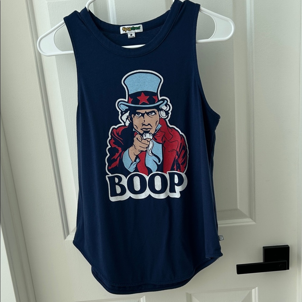 Tipsy Elves Navy Tank Top with Boop Graphic